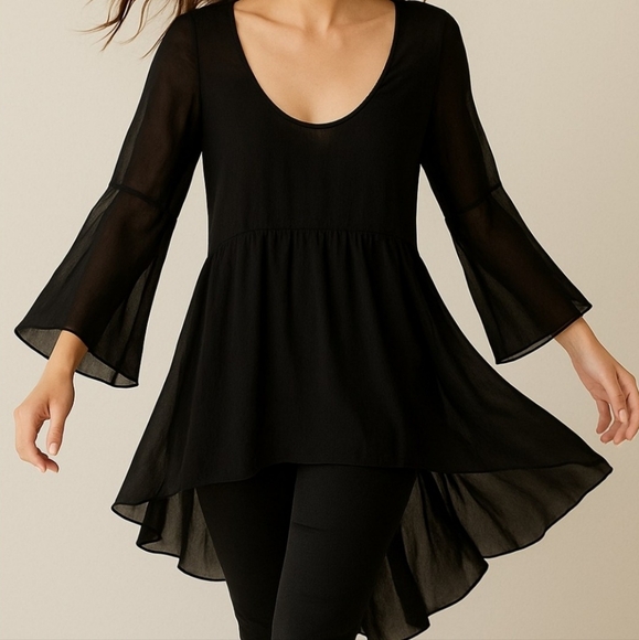 For Love and Lemons Sheer Spellbinder Top (high/low) bell s - Picture 6 of 6